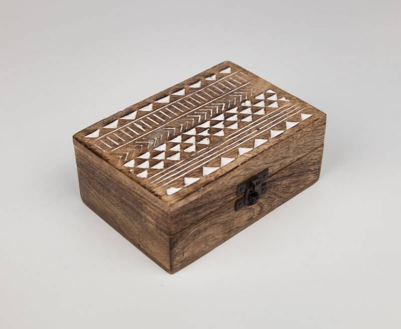 Duże drewniane pudełko Słowiański Wzór