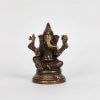 Mini figurka Ganesha siedzący z mosiądzu